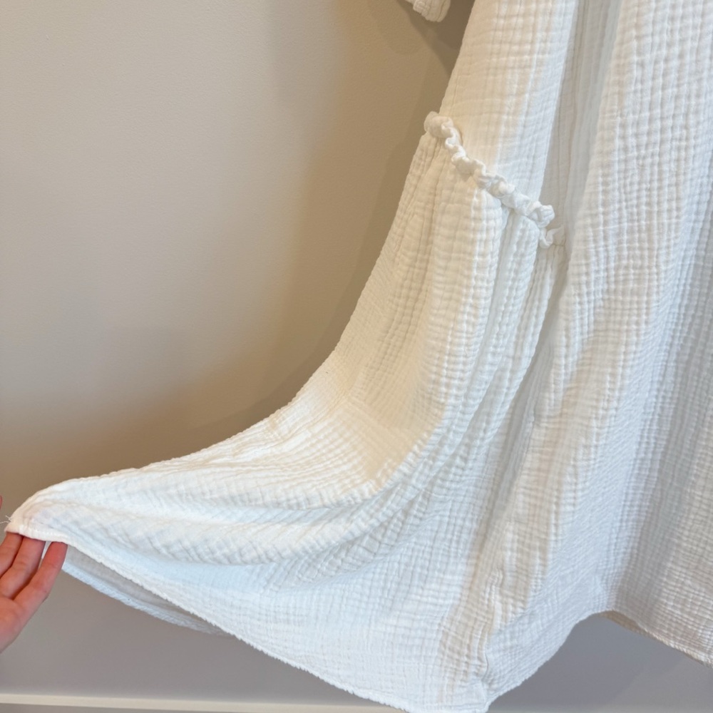 H&M White Cotton Long Sleeve Maxi Dress - Picture 7 of 12